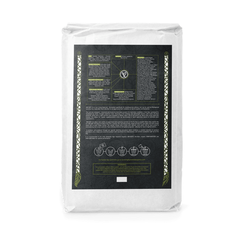 The back of a 40L bag of GRO-DIRT Lite on a transparent background.